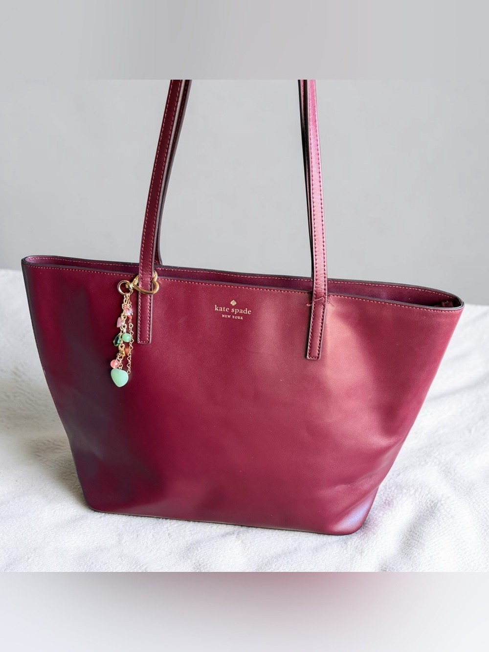 kate spade New York Leather Tote in Wine